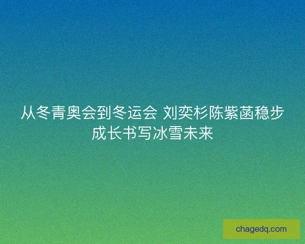从冬青奥会到冬运会 刘奕杉陈紫菡稳步成长书写冰雪未来